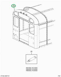 2201573C8 CAP, BUS BODY, W/MARKER 4 WARN