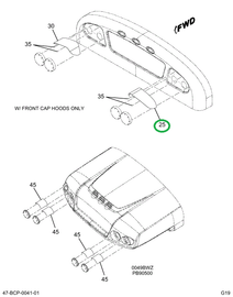 2204870C2 HOOD BLK WARN LGT LEFT/FRONT