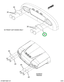 2209406C2 HOOD, 8 LAMP WARN, LH YELLOW