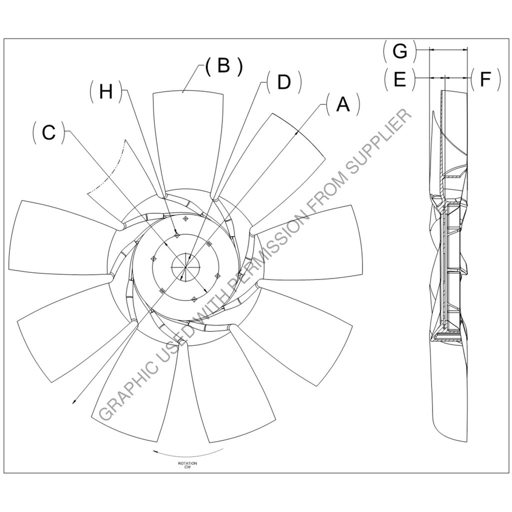 KYS 4735 44565 05 FAN-XMD9 32IN5.00IN PLT ND