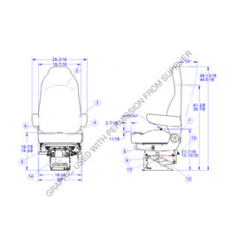 SET 189801FA633 SEAT-HERITAGE SILVER HB 20 15D BRN TUFF