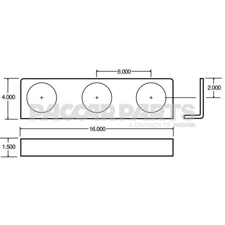 00814 BRACKET-L MTNG STL (3) 2-1/2 LAMP APPL