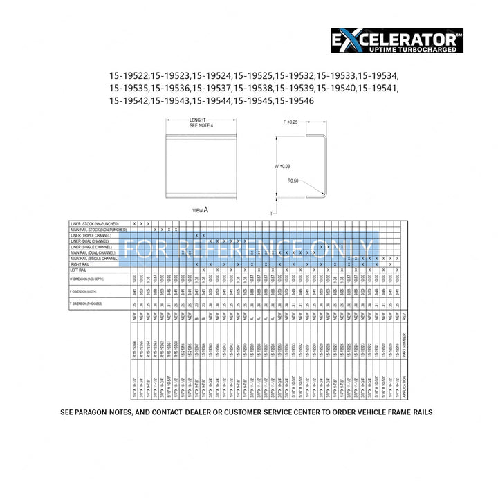 15-19538-480 FRM RAIL DC 3/8X11-1/2 - LH