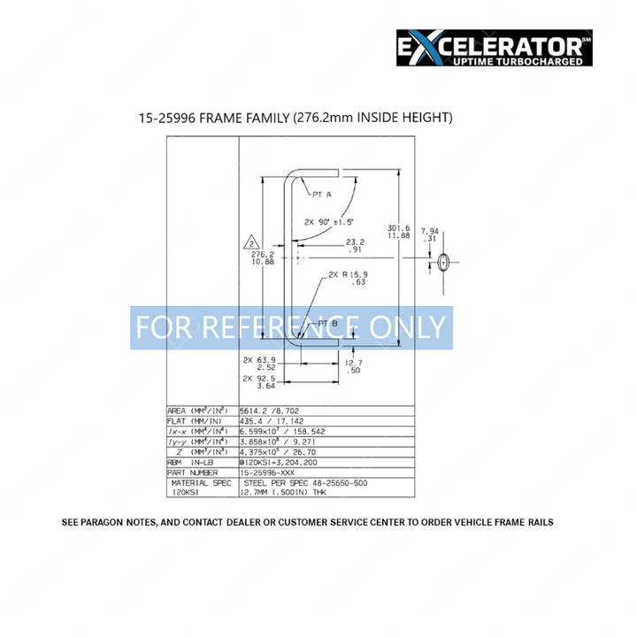 15-25996-634 FRAME-RAIL,LH,11.88 INCH,340 INCH,120,SP