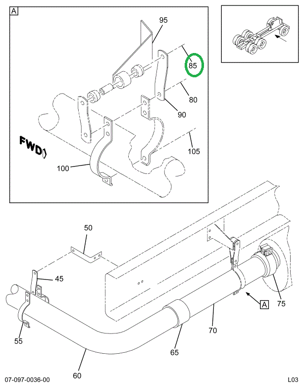 150554R1 SPACER MUFFLER SUPT BRKT