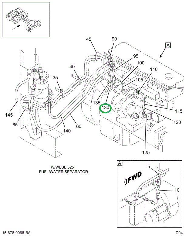 1517132C91 PIPE WATER FUEL HEATER SUPPLY