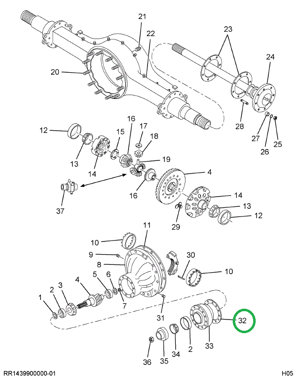 154372H1 Shim, Pinion Bearing Cage .005