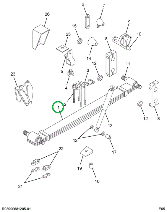 1606304C2 Leaf Spring, Suspension, Front