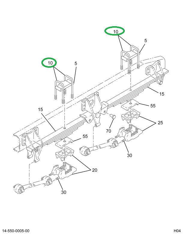 1610312C3 BOLT U SPG 7/8NF X 14.5 (050)