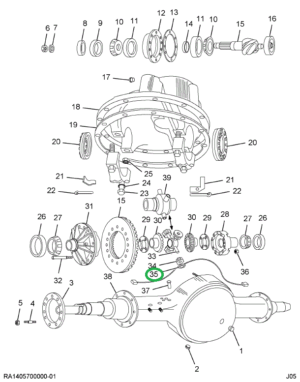 161061R2 WASHER-THRUST DIFF SPIDER GEAR