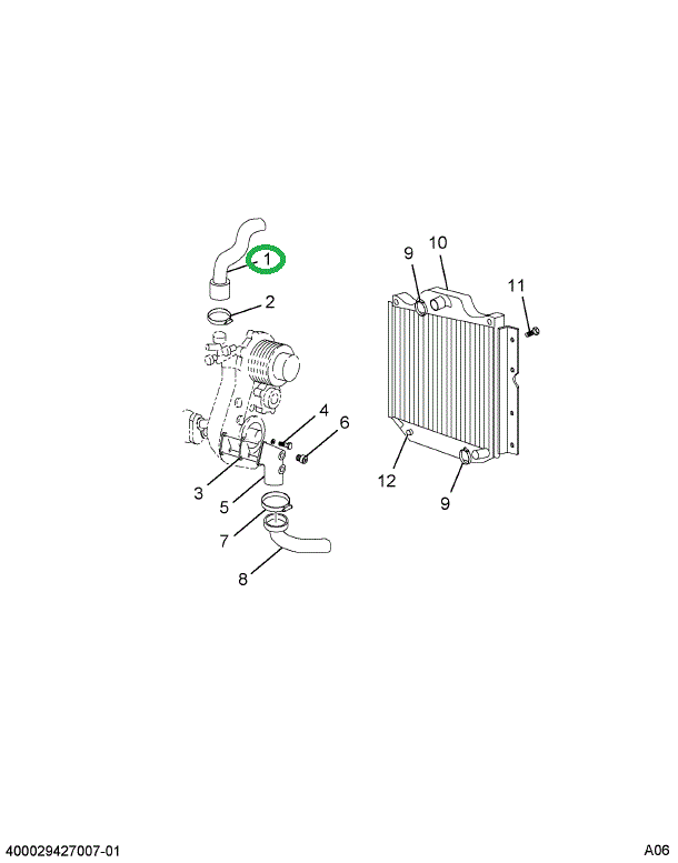 1647410C1 HOSE RADIATOR UPPER (SILICONE)