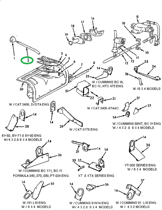 1650298C92 LEVER TRANS HAND CONTROL OR SH