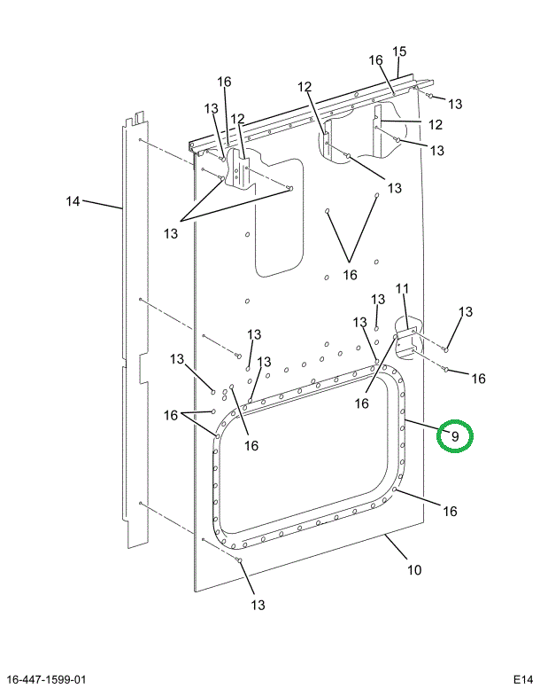 1653738C1 FRAME OPENING LUGG COMPT  DOOR