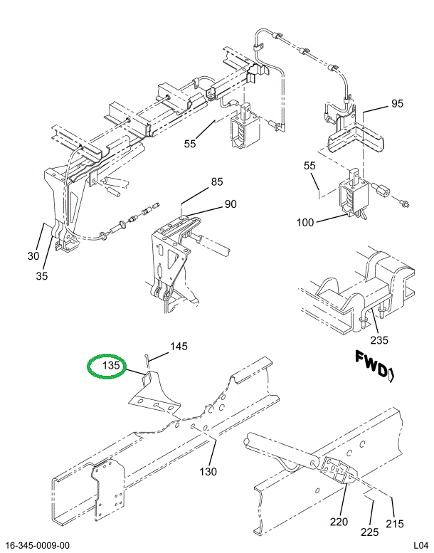 1653743C3 BRACKET CAB LIFT CYL RT