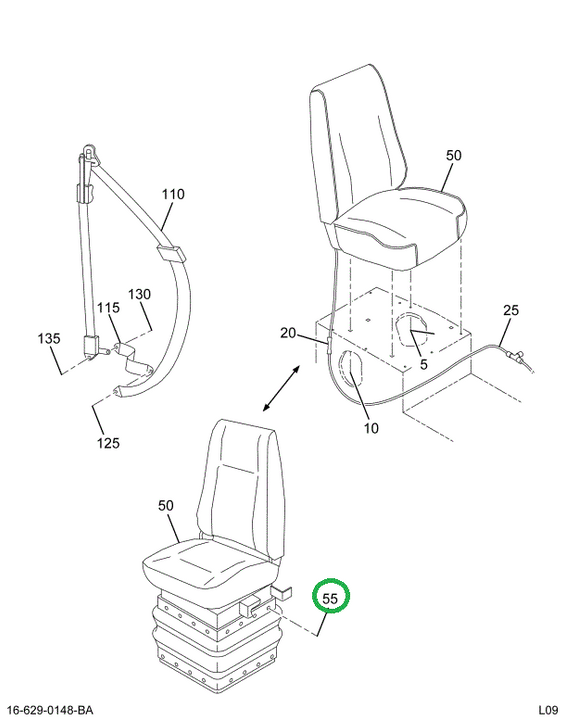 1655796C1 Fastener, Seat Riser Cover Bla