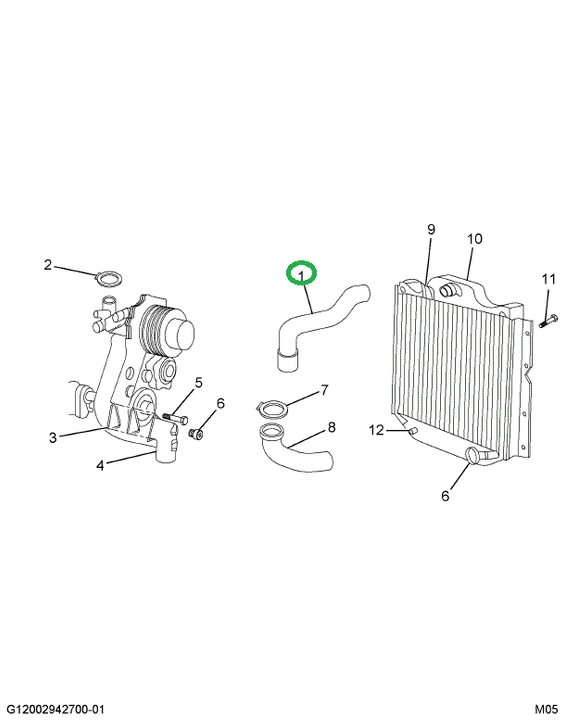 1655827C1 HOSE RADIATOR UPPER