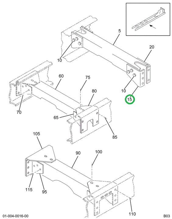 1658173C3 BRACKET CROSSMEMBER EXTEN