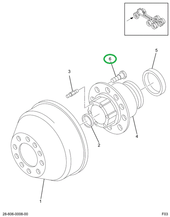 1659065C1 STUD,BOLT  RIM MTG LH