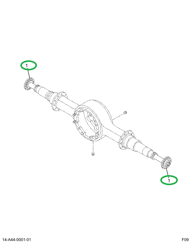 1660759C1 SHAFT RR AXLE 43.93IN 46SPL