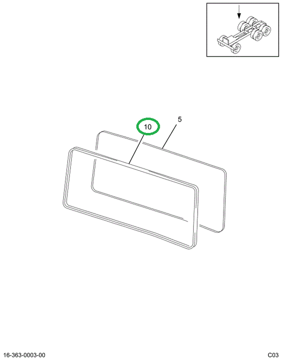 1661312C1 SEAL REAR GLASS