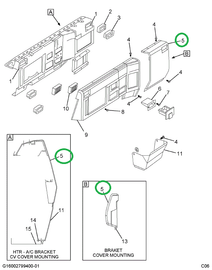 1661457C93 COVER ASSY INSTRU PNL RT (DARK