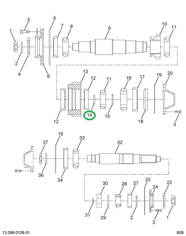 1663121C1 Spacer, Output Shaft Bearing,