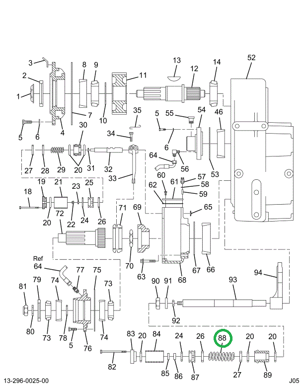 1663137C1 Spring, Transfer Case Shift Le