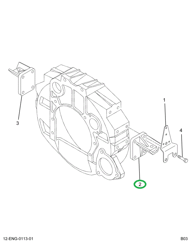 1664749C2 BRACKET ENG MTG REAR LT