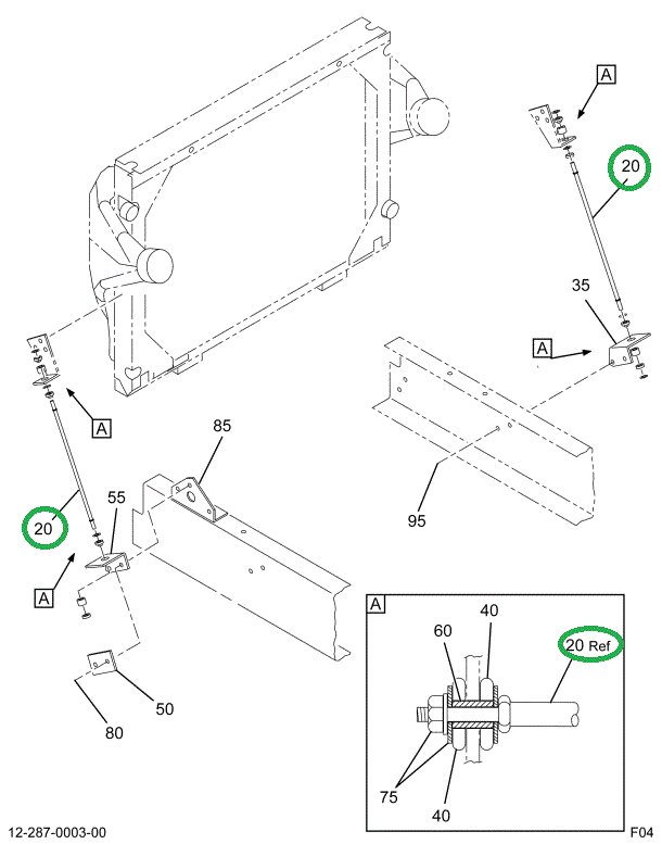 1666484C3 ROD RADIATOR STAY