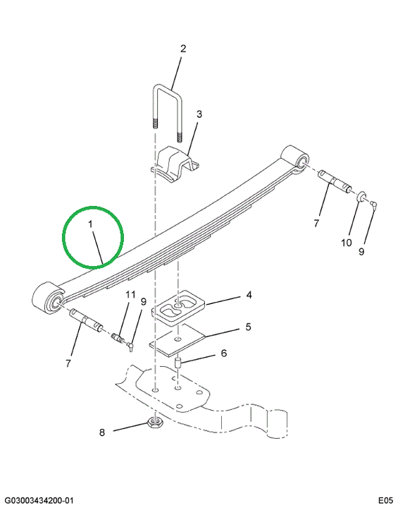 1667493C91 Leaf Spring, Suspension, Front