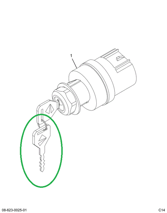 1669309C2 KEY IGNITION LOCK