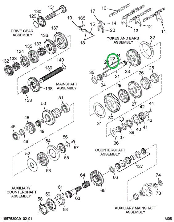 1669371C2 Key Middle Counter Shaft Gear