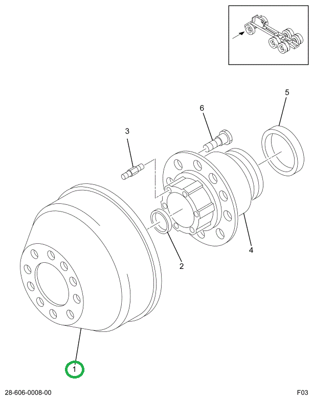 1670176C3 DRUM,REAR WHEEL BRK , CAST 285