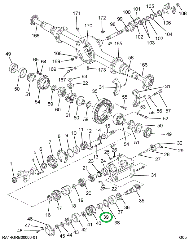 1670502C1 Spacer, Pinion Bearing, Inner,