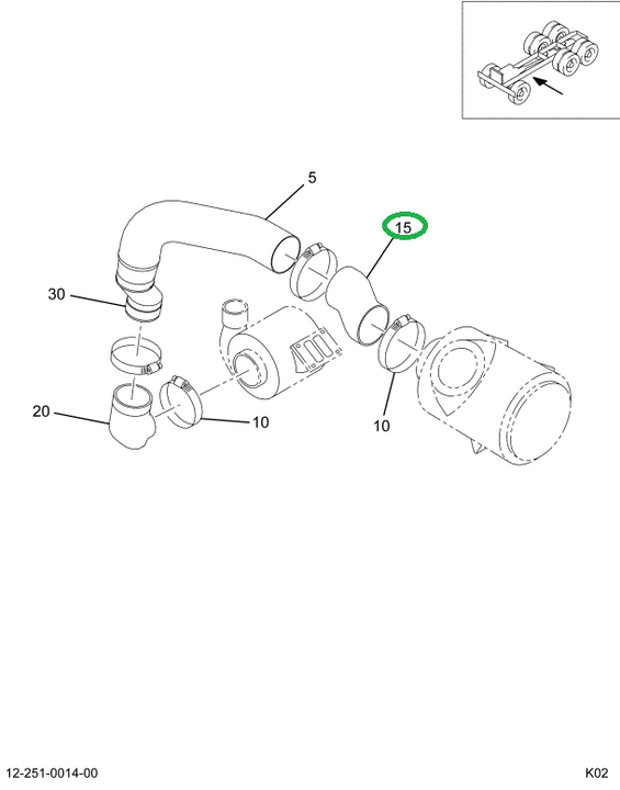 1673992C1 HOSE AIR CLEANER