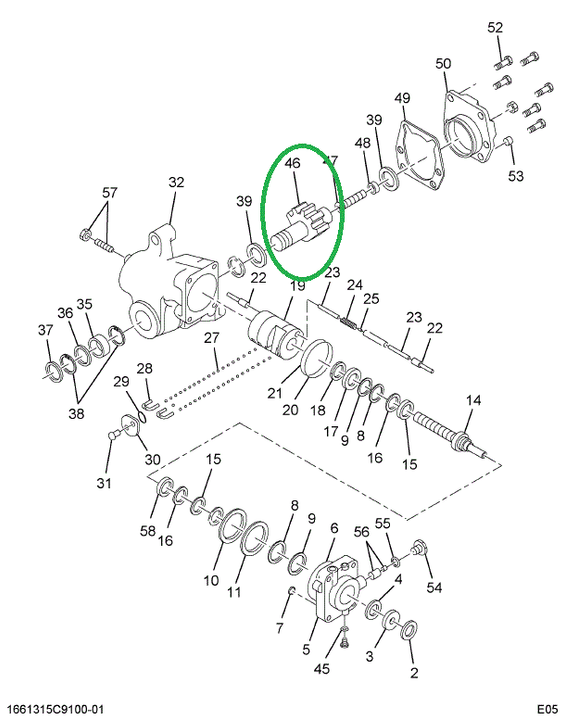 1675126C91 Shaft, Output Power Steering G