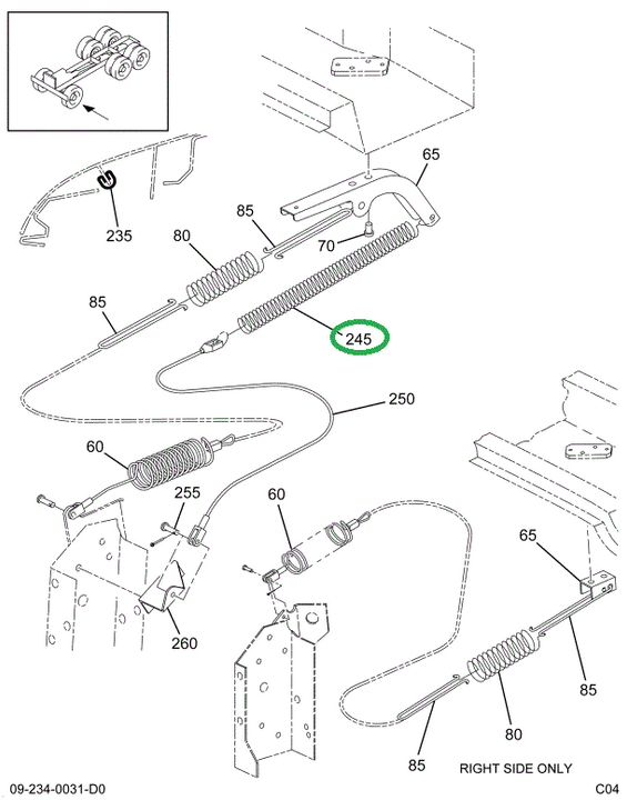 1675762C3 SPRING HOOD ASSIST ZINC PLTD
