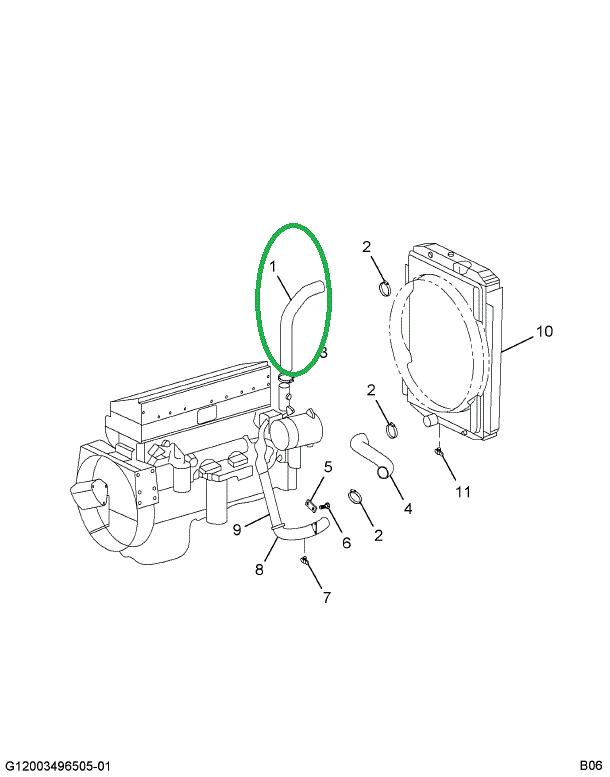 1675854C1 Hose, Radiator, Outlet