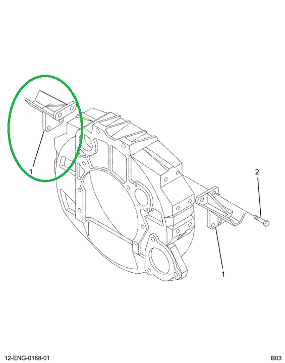 1680023C2 Bracket, Rear Engine, Rear