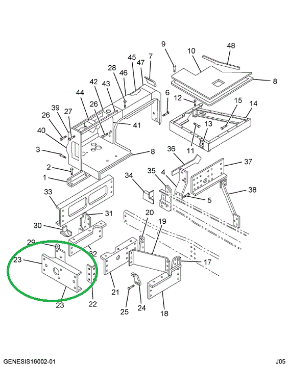 1680100C3 Plate, Mounting Power Steering