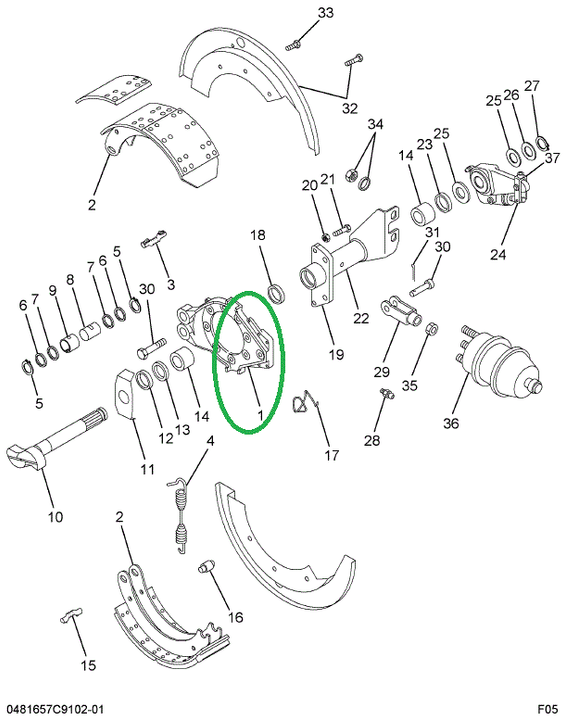 1681270C91 Spider, Brake With Bushing And