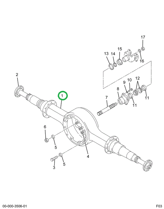 1686131C1 Housing, Axle, Forward/rear