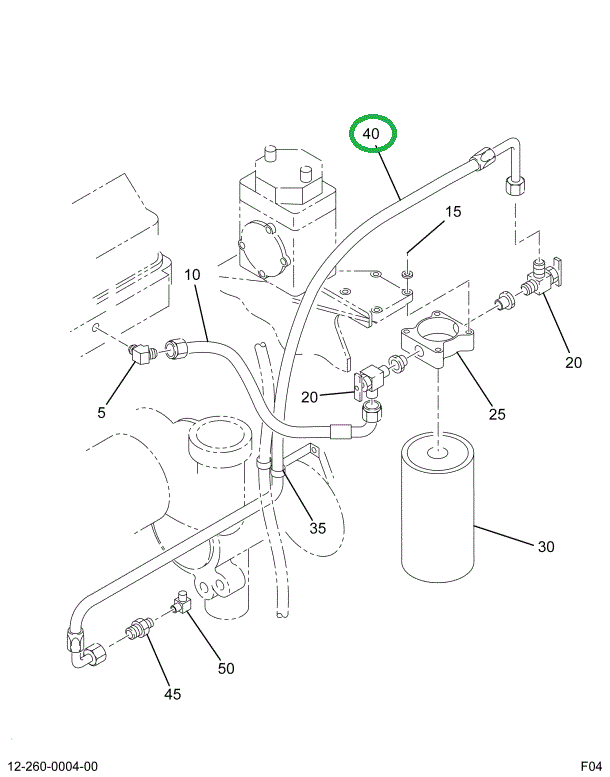 1687635C91 HOSE WATER BY PASS