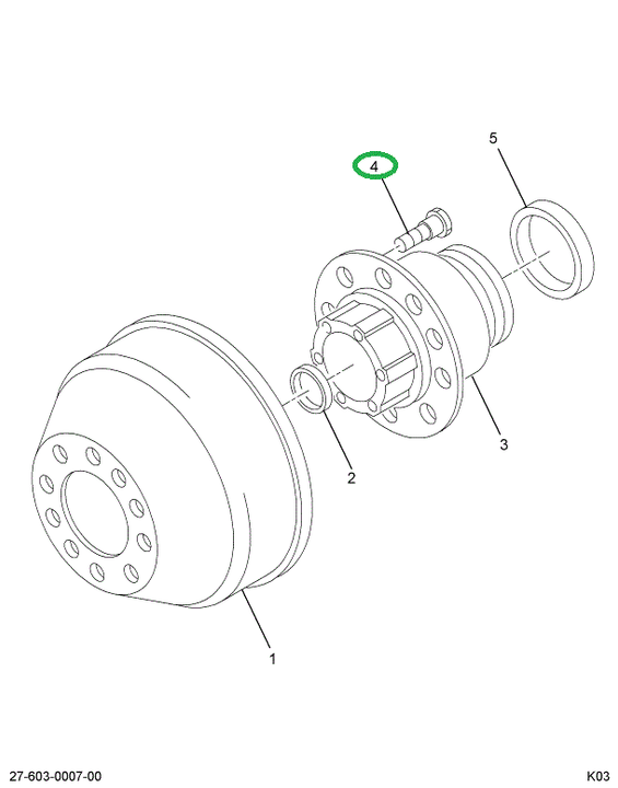 1691431C1 STUD WHEEL HUB RT