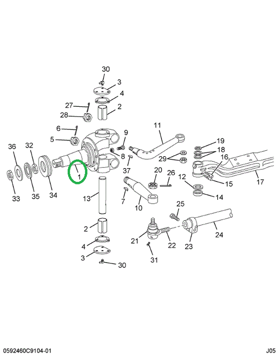 1691487C91 Knuckle, Steering, Rh, W/ Bush