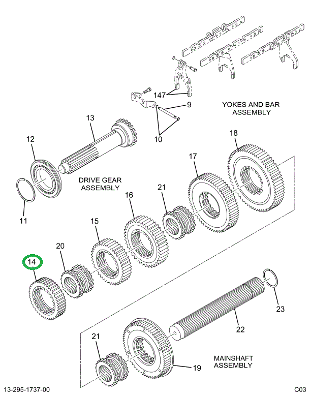 1693035C1 GEAR MASHFT 4TH/9TH SPD