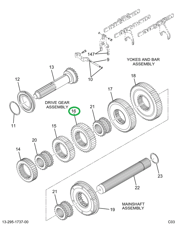 1693040C1 GEAR MASHFT 3RD/8TH SPEED