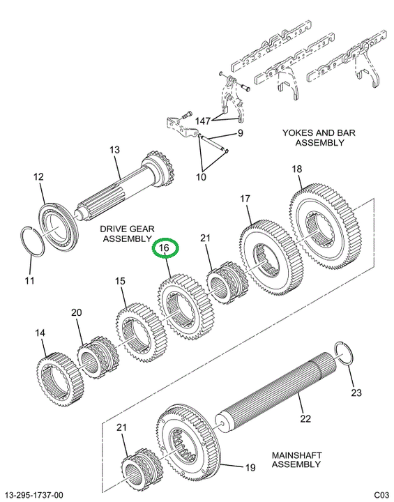 1693040C1 GEAR MASHFT 3RD/8TH SPEED