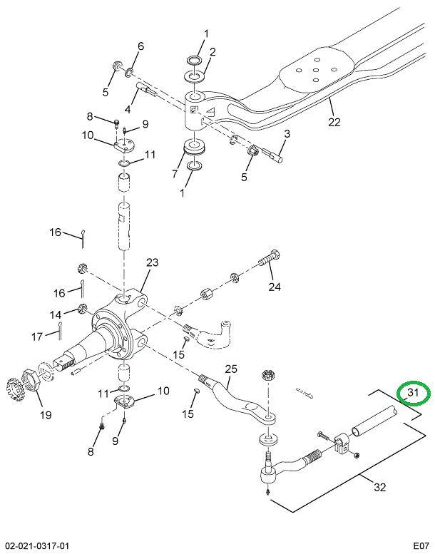 1693378C91 CLAMP ASSY TIE ROD 1-3/4 DIA.