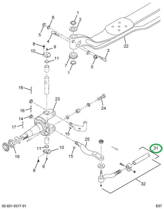 1693378C91 CLAMP ASSY TIE ROD 1-3/4 DIA.